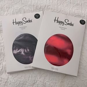 2 pairs NWT Happy Socks Tie-Dyed Tights Sz M/L